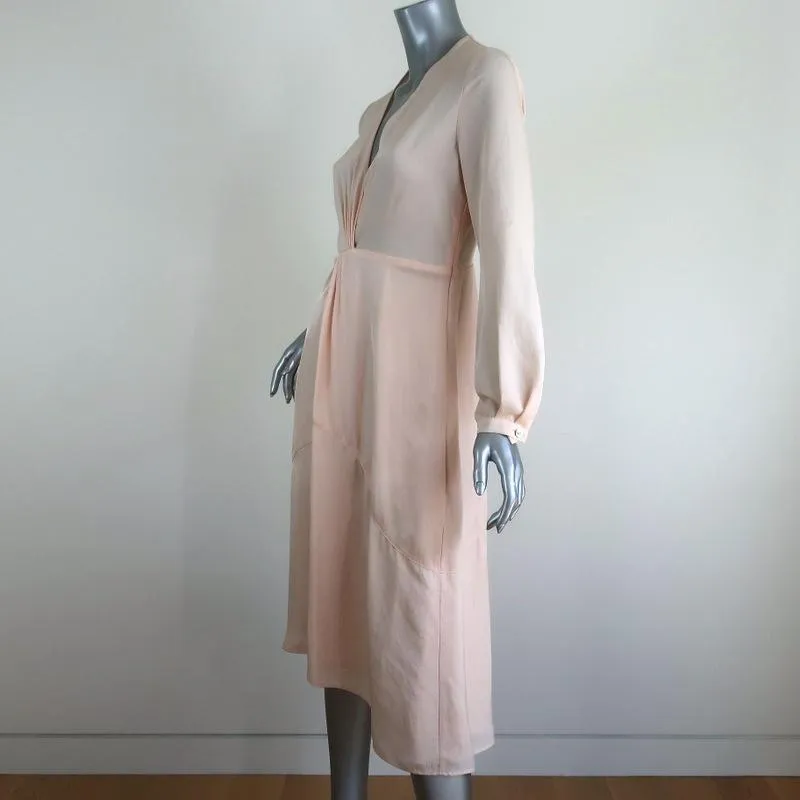 Vince Twist Drape Dress Light Peach Size 4 Long Sleeve V-Neck