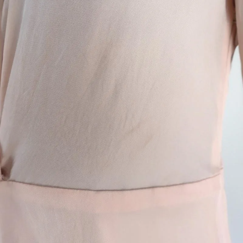 Vince Twist Drape Dress Light Peach Size 4 Long Sleeve V-Neck