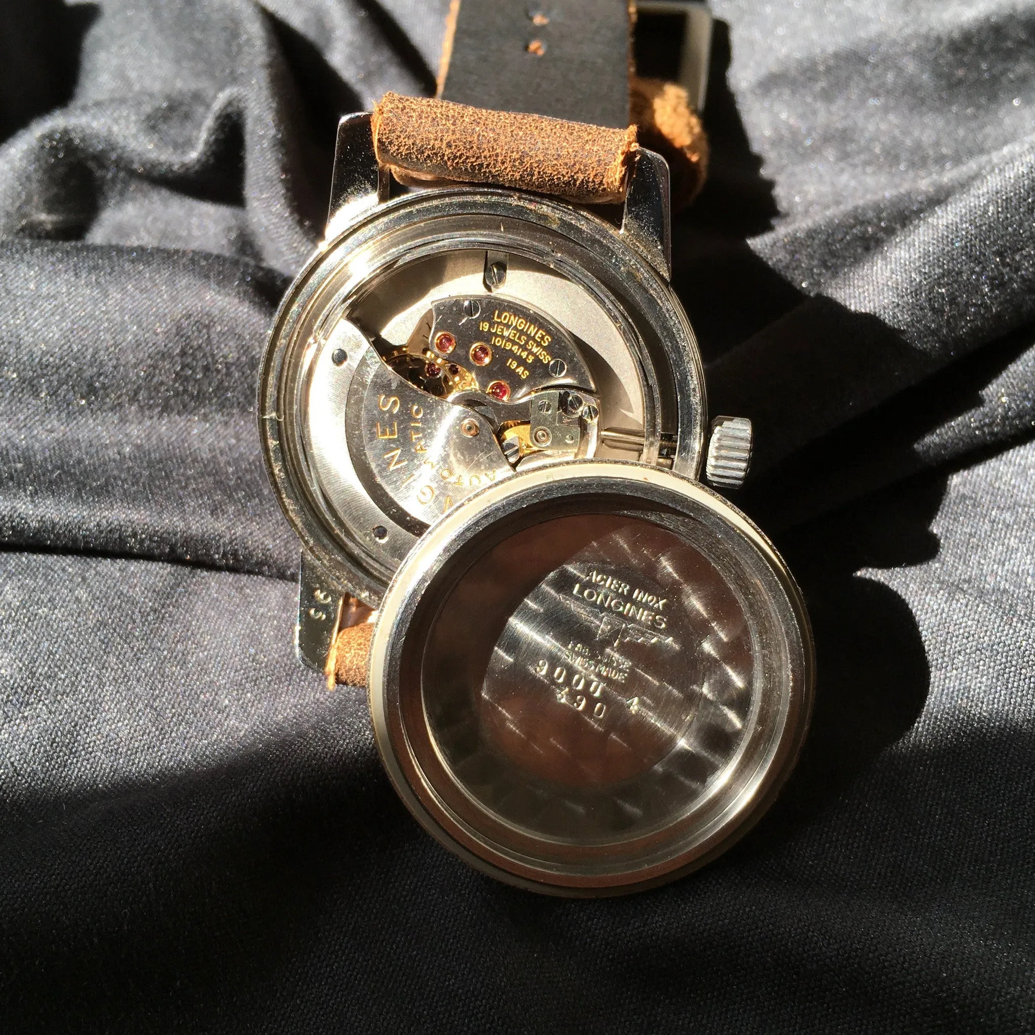 Vintage Longines Conquest Automatic 9000 Tropical Brown Cal. 19AS Steel Wristwatch
