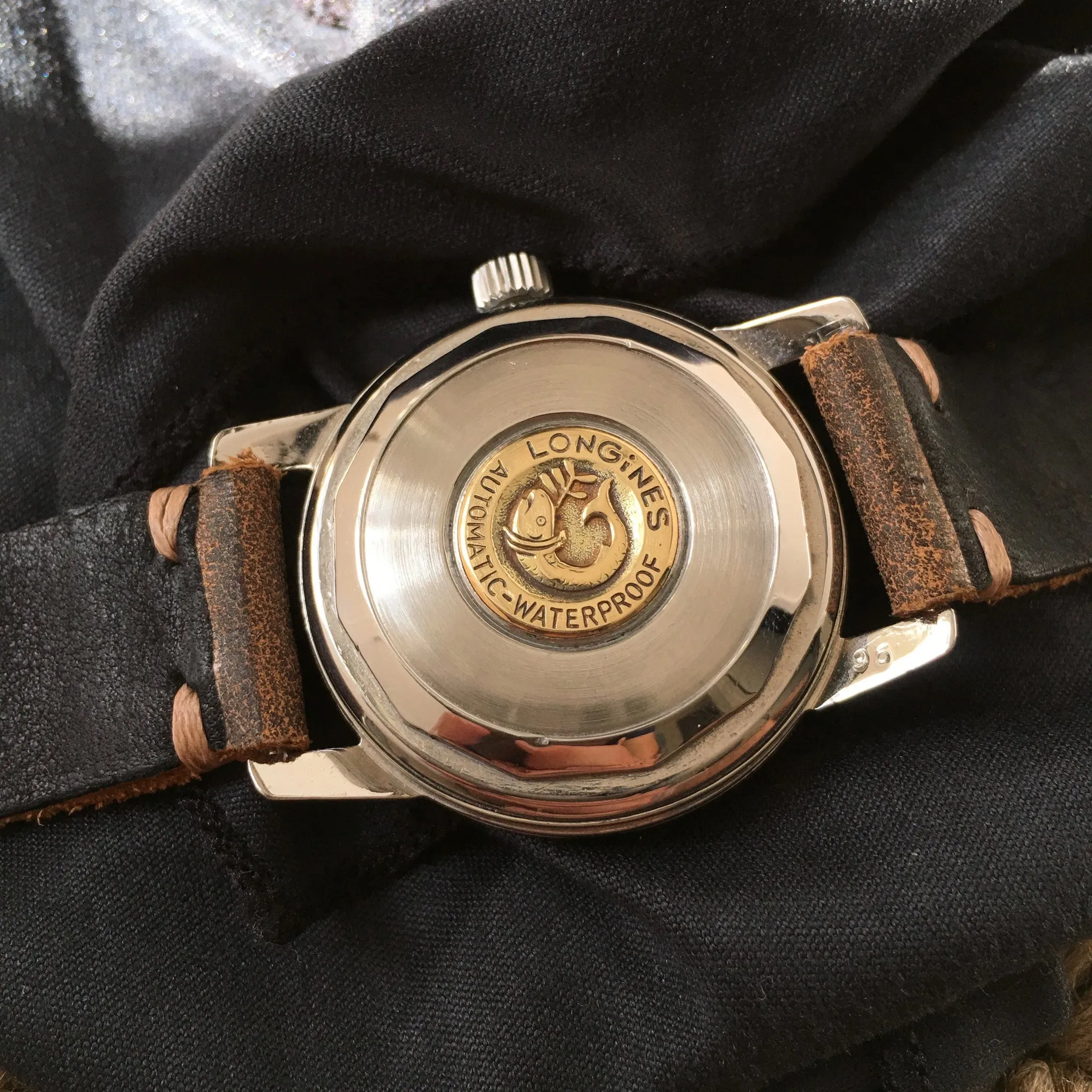 Vintage Longines Conquest Automatic 9000 Tropical Brown Cal. 19AS Steel Wristwatch