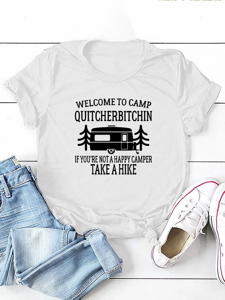 Welcome To Camp Slogan Car Graphic Tee