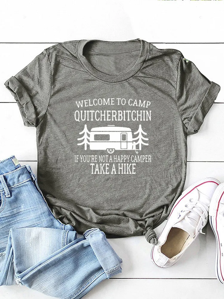 Welcome To Camp Slogan Car Graphic Tee