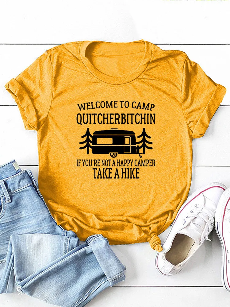 Welcome To Camp Slogan Car Graphic Tee