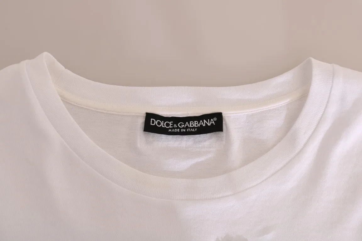 White Cotton Sequined T-Shirt