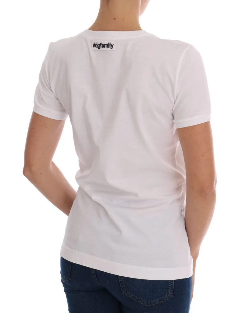 White Cotton Sequined T-Shirt