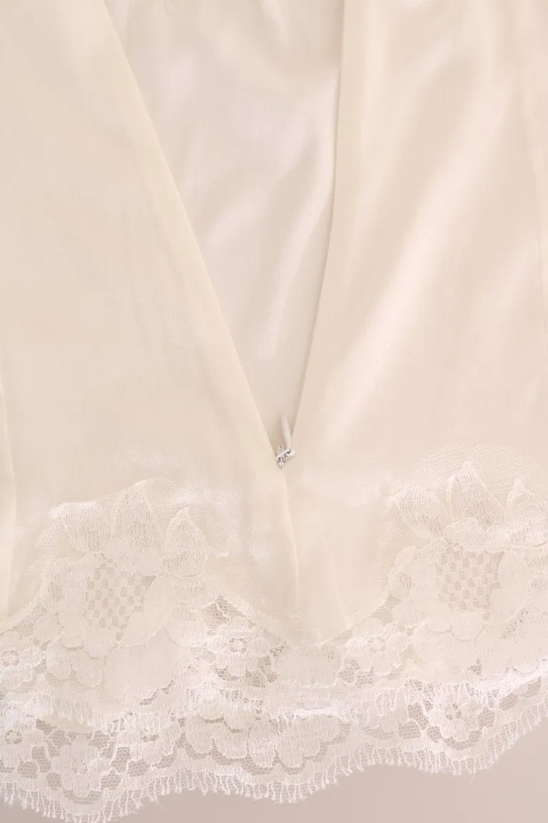 White Lace Fairy Tail Sequin Blouse