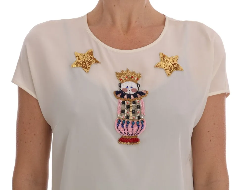 White Silk Crystal Fairy Blouse