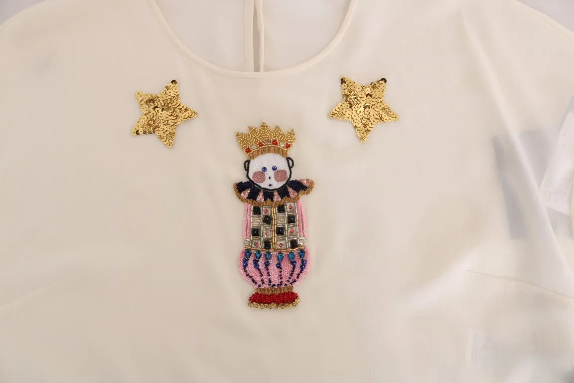 White Silk Crystal Fairy Blouse