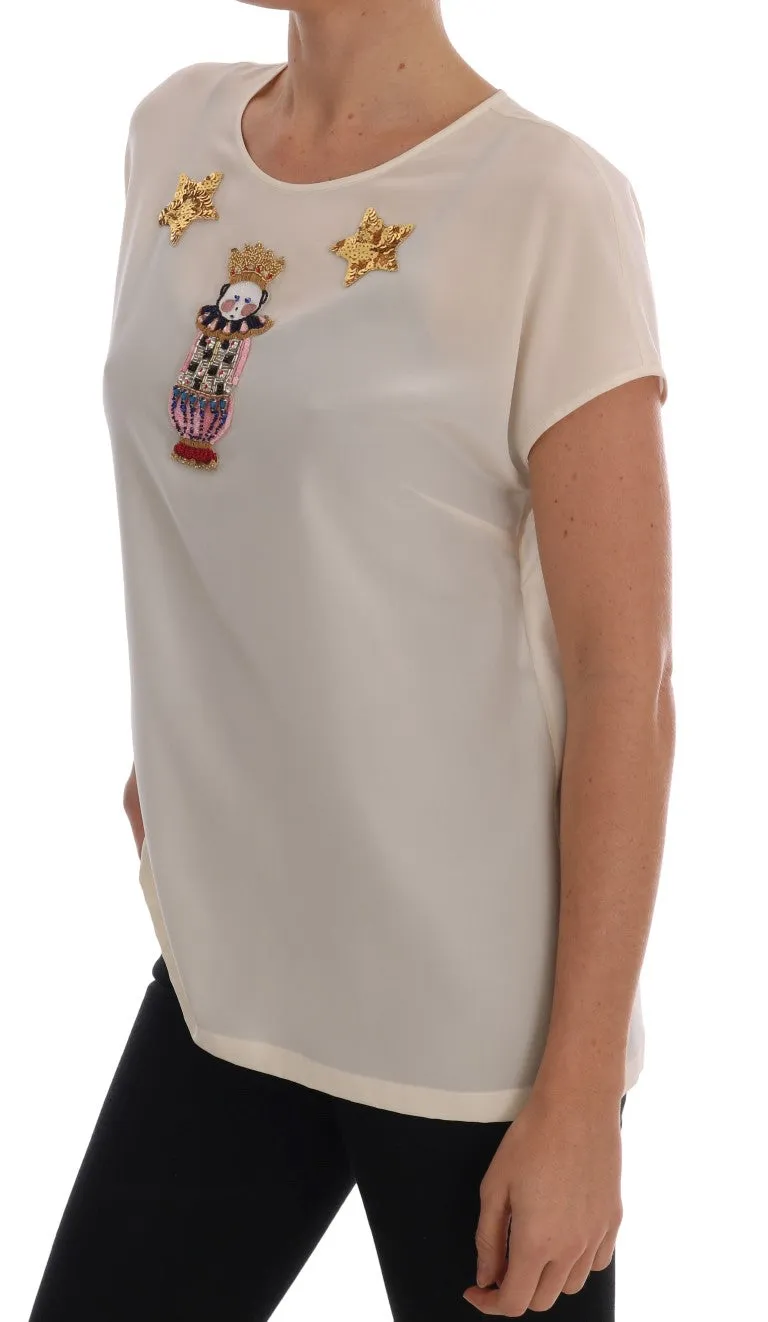 White Silk Crystal Fairy Blouse
