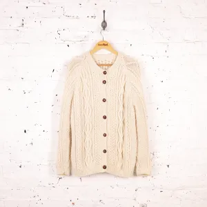 Women's Aran Cable Knit Jumper - Cream - Women's M