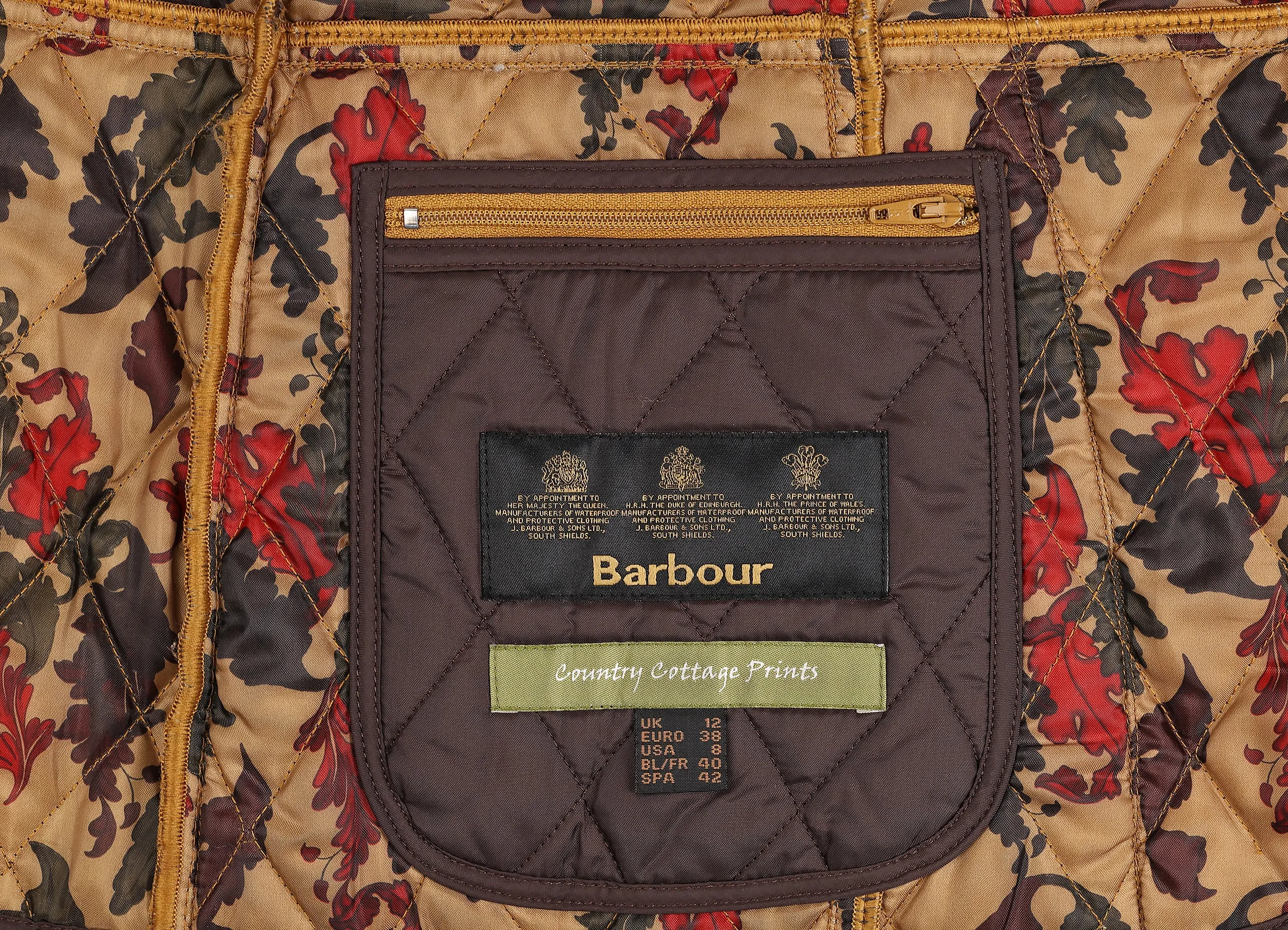 Women's Country Cottage Prints Barbour Liddesdale Quilted Jacket - Btown - Women's M