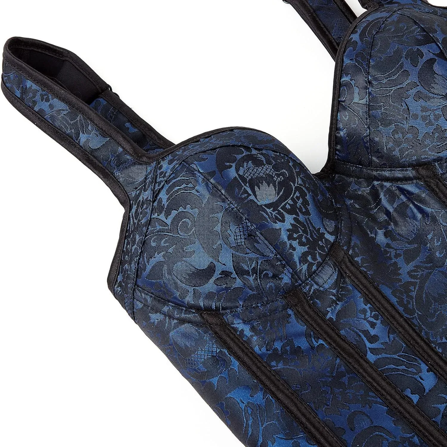 Women's Gothic Jacquard Shoulder Straps Tank Overbust Corset Bustiers