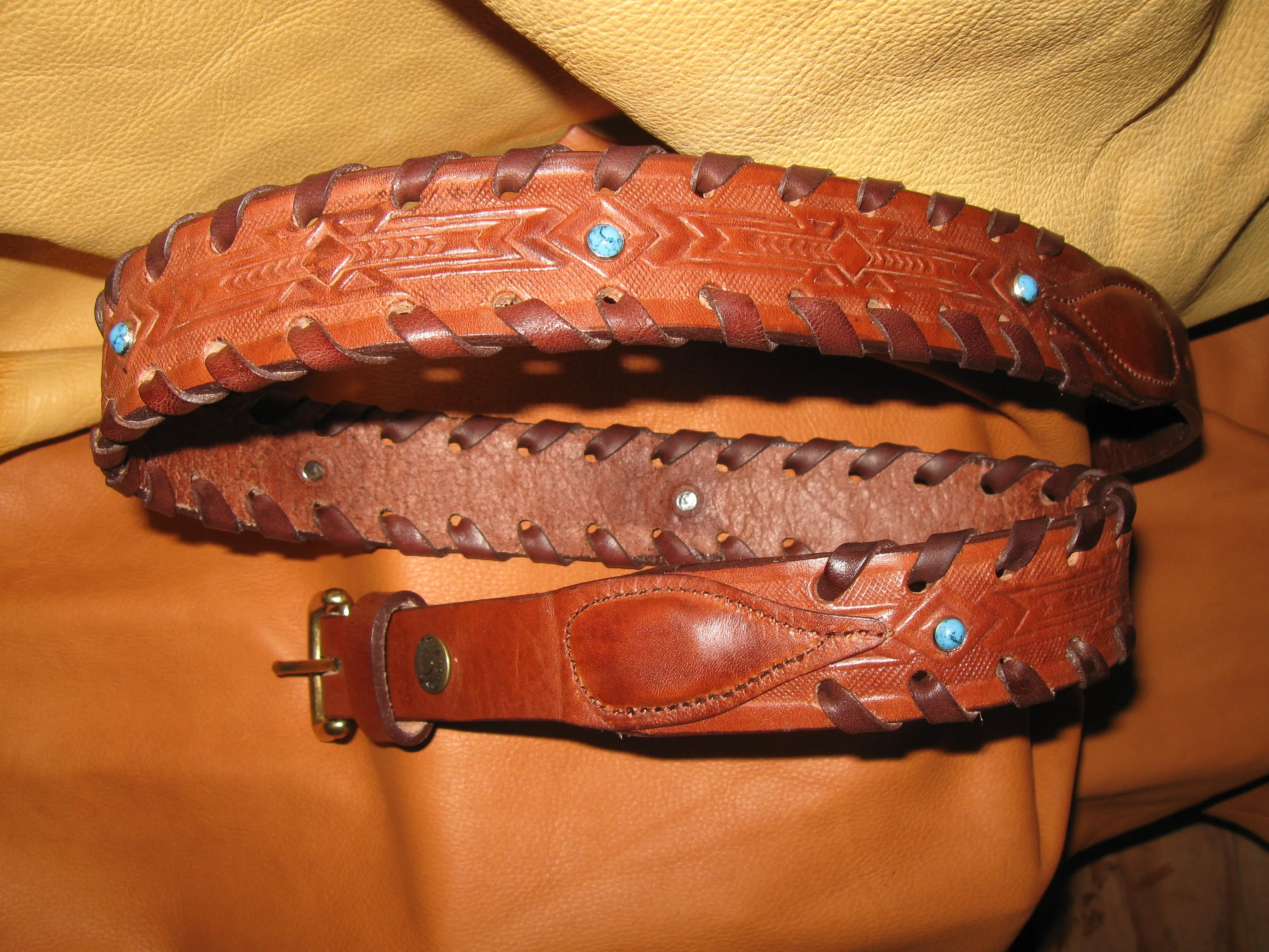Women's Laced Edges Harness Leather Belt
