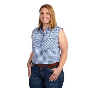Women's Lilly Half Button Sleeveless Print Workshirt