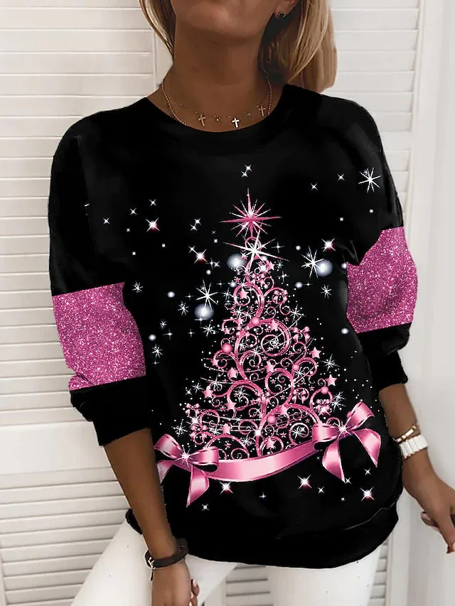Women's Sweatshirt Pullover Streetwear Christmas Tree