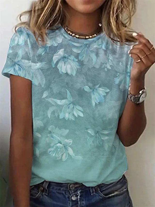 Women's T shirt Graphic Geometric Print Short Sleeve