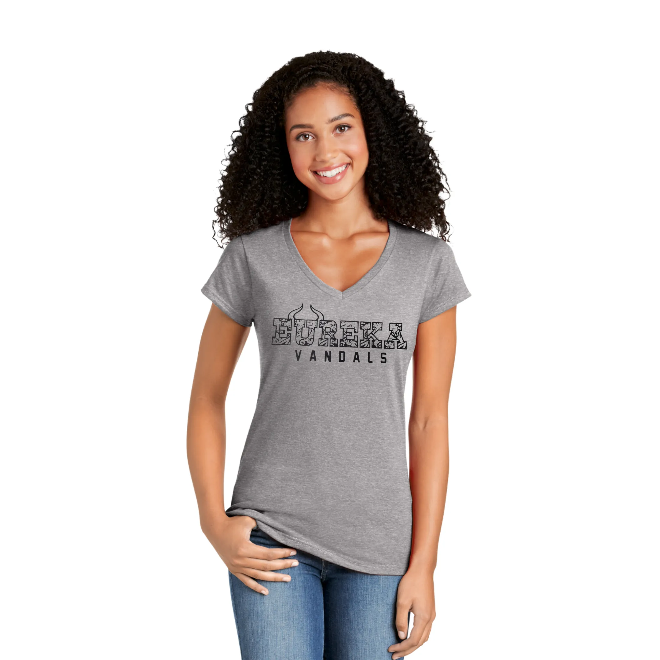 Women's V-Neck Paisley Horns Shirt