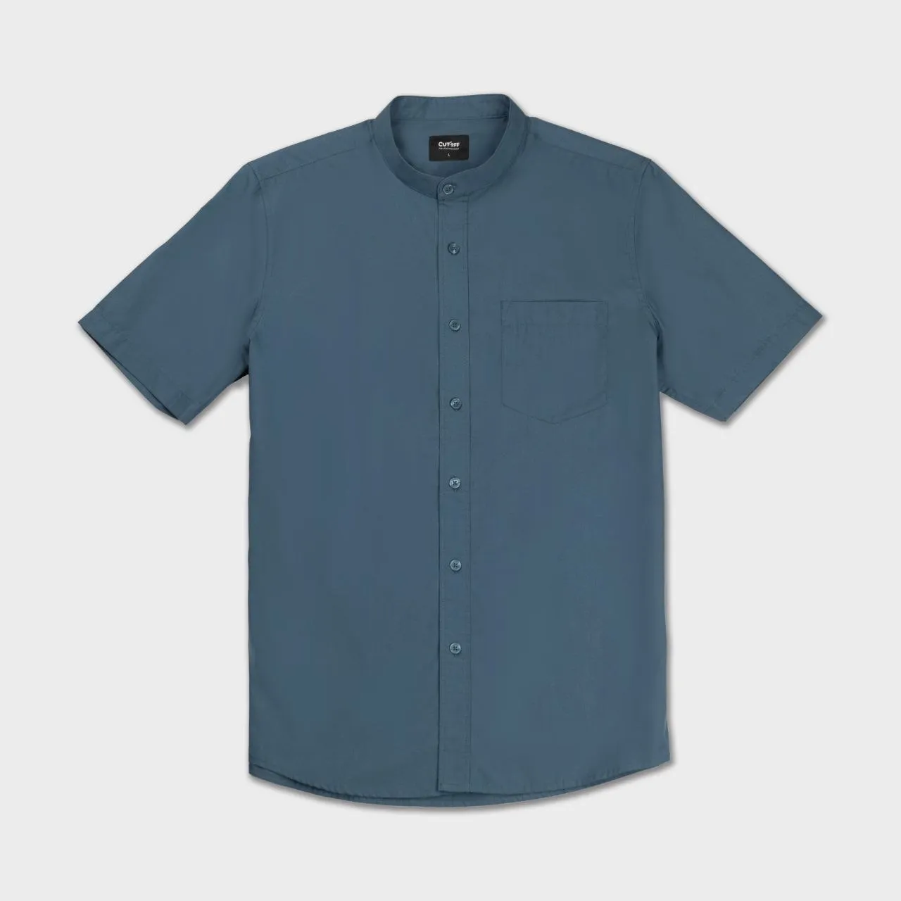 Zein Collarless Shirt Short Sleeve