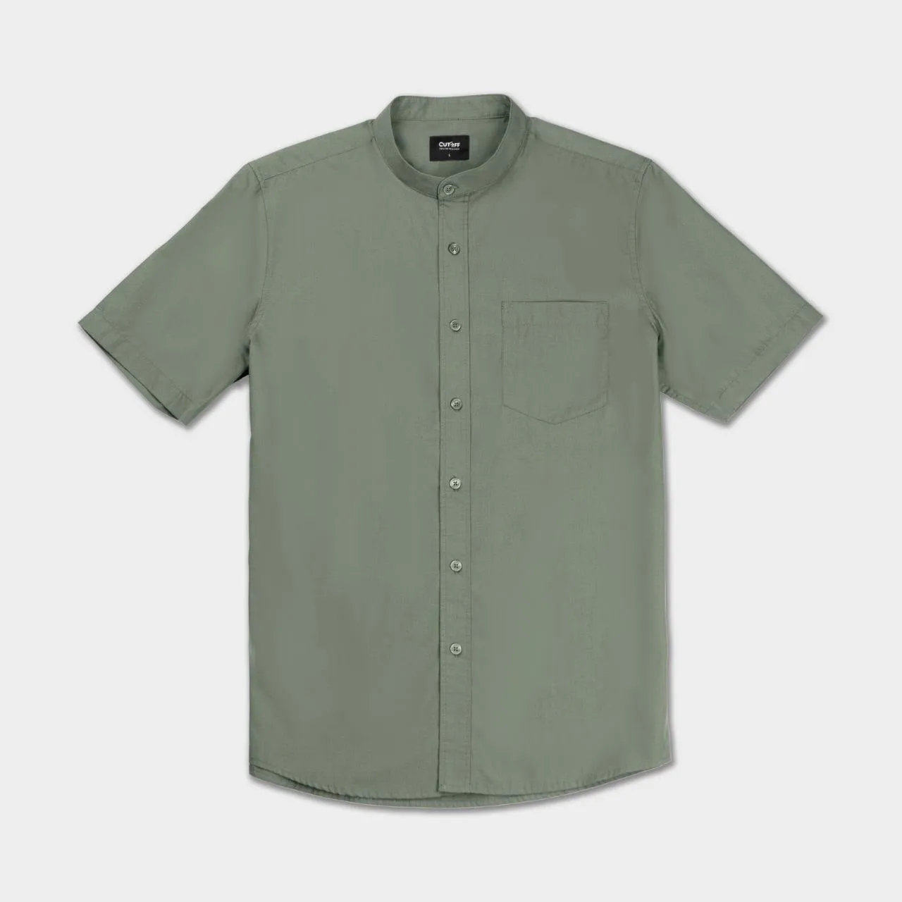 Zein Collarless Shirt Short Sleeve